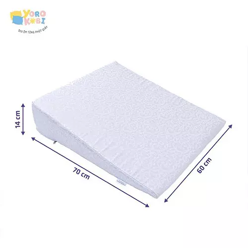 Gối chống trào ngược Yorokobi - đỉnh vát nhọn 14 cotton xanh ghi Nhật - Ảnh 5